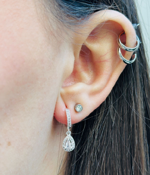 Aros Drop Plateados